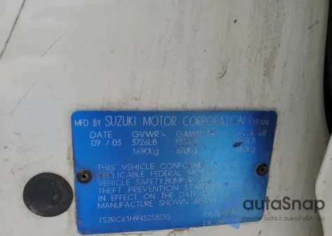 2004 Suzuki Aerio Sx from USA, damaged, VIN JS2RC61H945253595